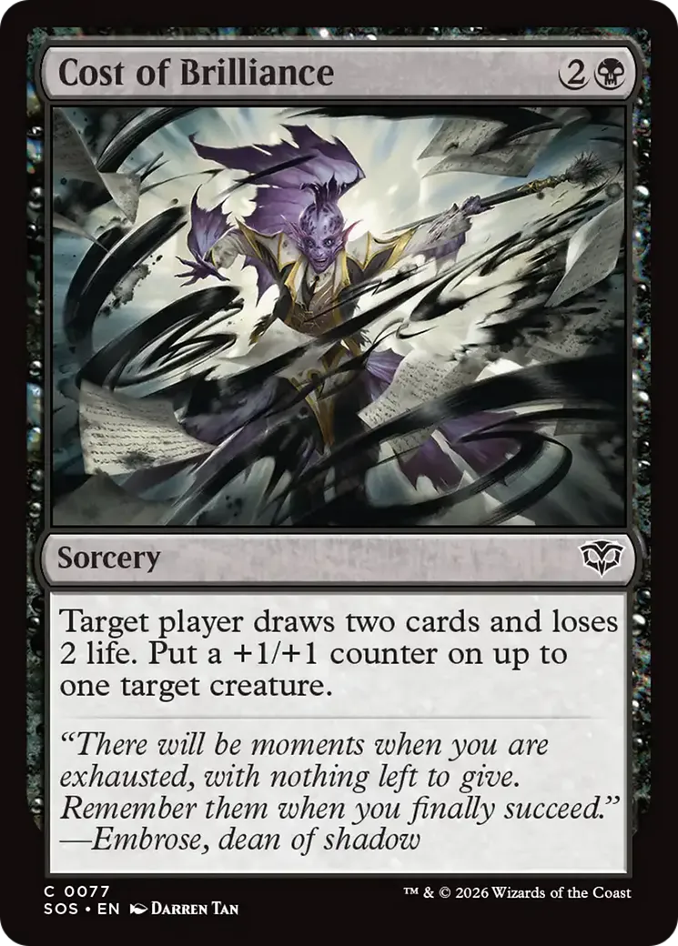 Cost of Brilliance — Secrets of Strixhaven — Magic: The Gathering