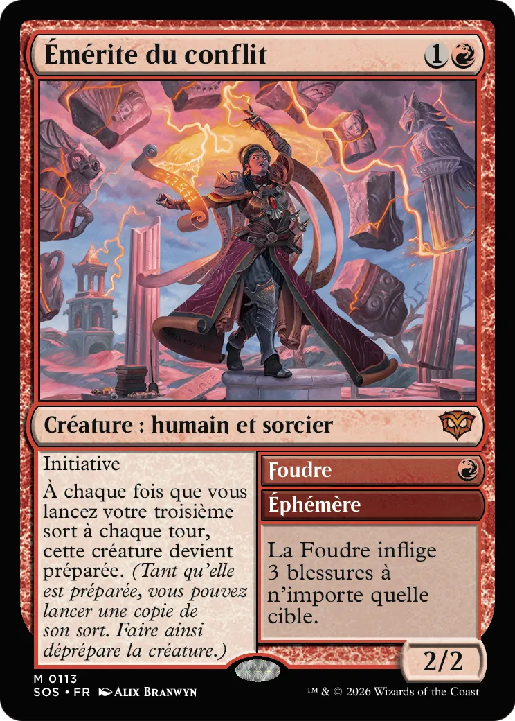Émérite du conflit // Lightning Bolt — Secrets of Strixhaven — Magic: The Gathering