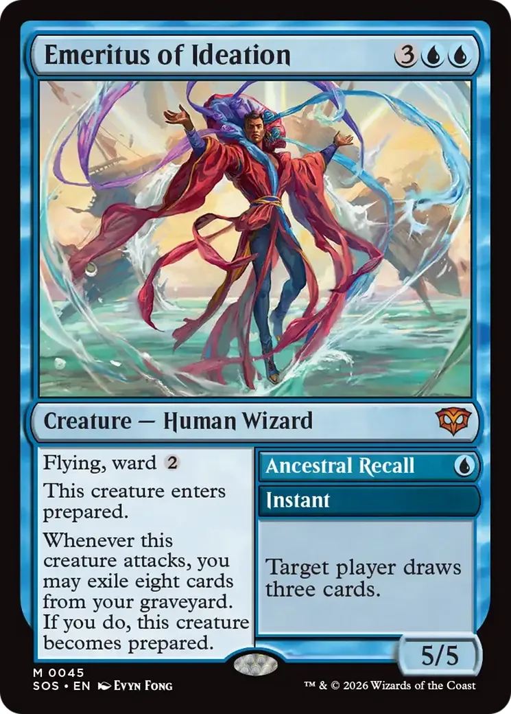 Emeritus of Ideation // Ancestral Recall — Secrets of Strixhaven — Magic: The Gathering
