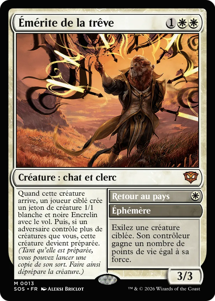 Émérite de la trêve // Swords to Plowshares — Secrets of Strixhaven — Magic: The Gathering