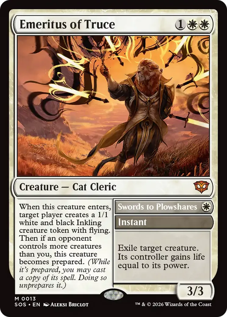 Emeritus of Truce // Swords to Plowshares — Secrets of Strixhaven — Magic: The Gathering