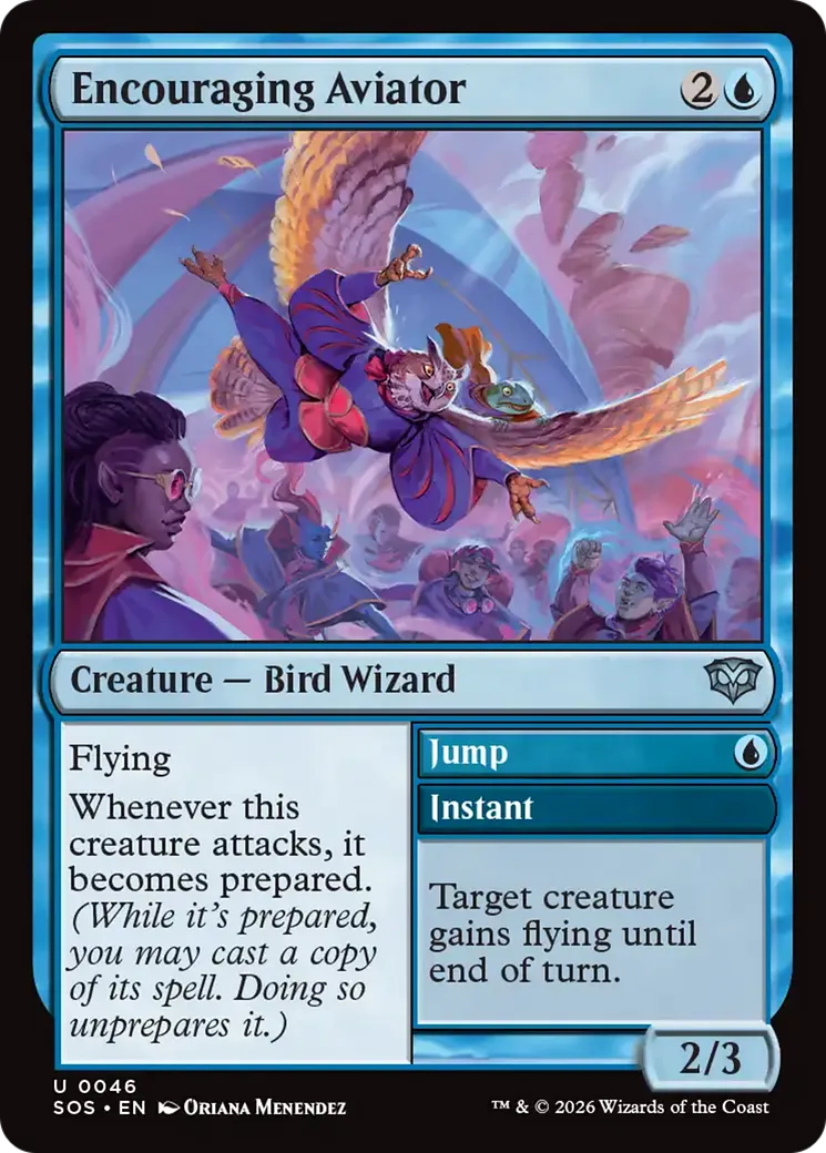 Aviatrice encourageante // Jump — Secrets of Strixhaven — Magic: The Gathering