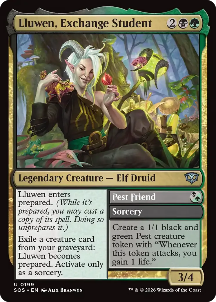 Lluwen, étudiant étranger // Pest Friend — Secrets of Strixhaven — Magic: The Gathering