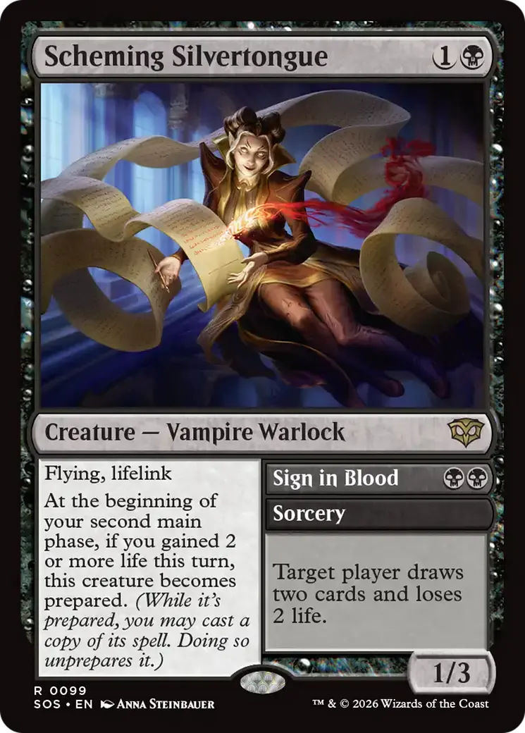 Scheming Silvertongue // Sign in Blood — Secrets of Strixhaven — Magic: The Gathering