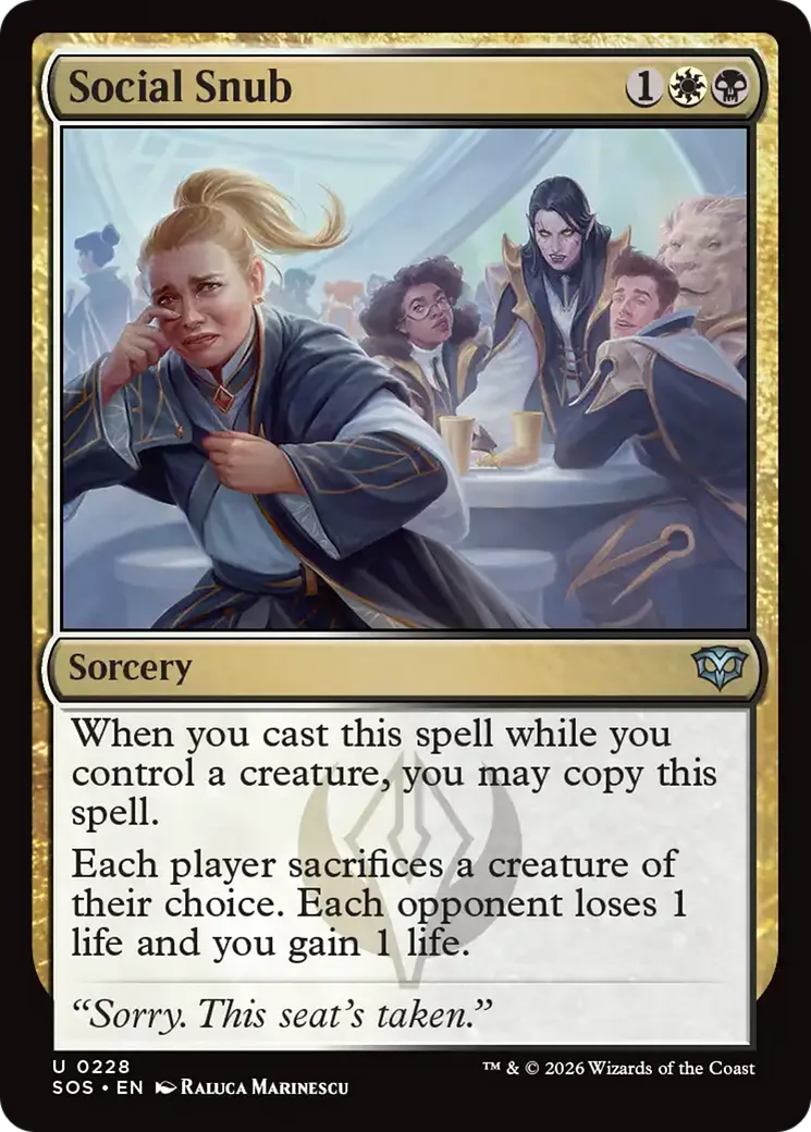 Social Snub — Secrets of Strixhaven — Magic: The Gathering