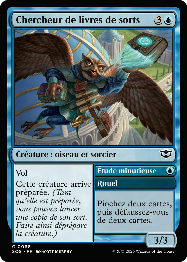 Chercheur de livres de sorts // Careful Study — Secrets of Strixhaven — Magic: The Gathering