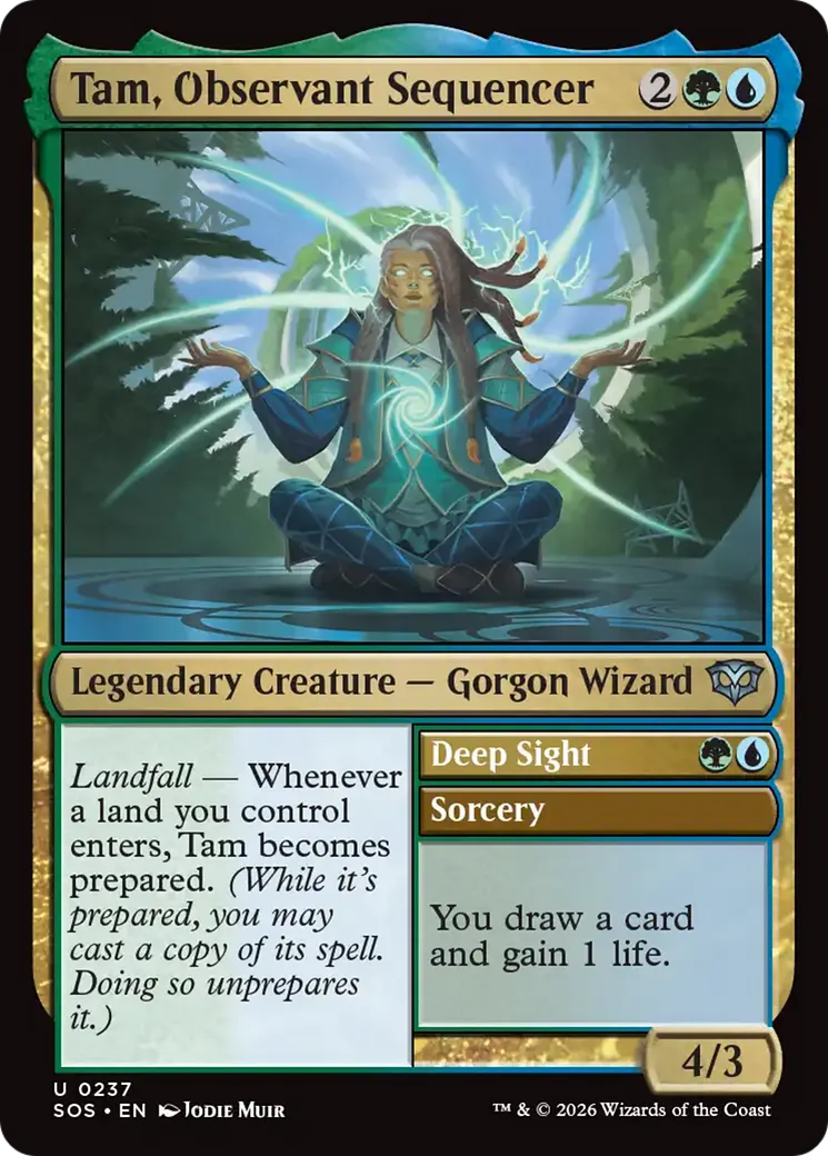 Tam, séquenceuse observatrice // Deep Sight — Secrets of Strixhaven — Magic: The Gathering
