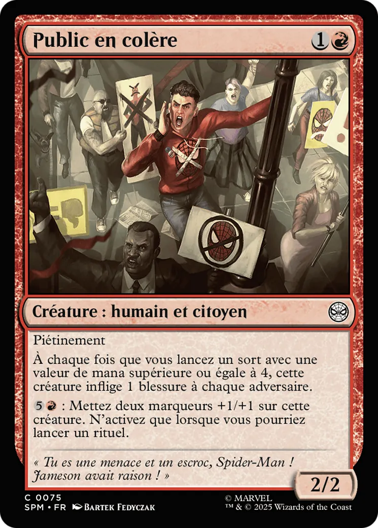 Public en colère — Marvel's Spider-Man — Magic: The Gathering