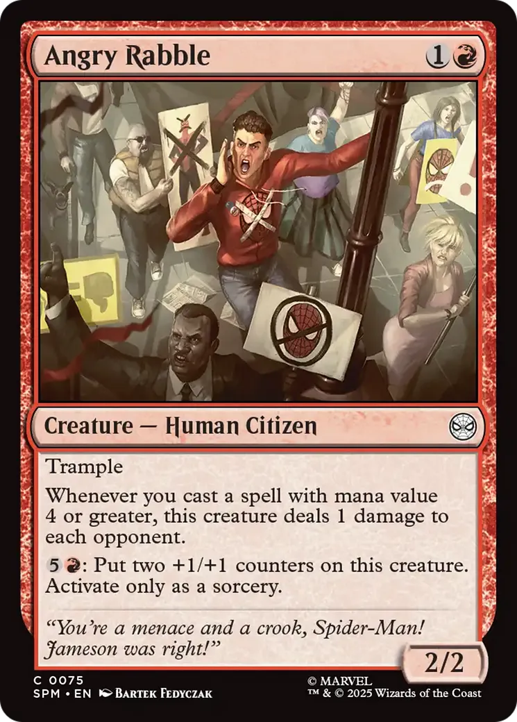 Public en colère — Marvel's Spider-Man — Magic: The Gathering