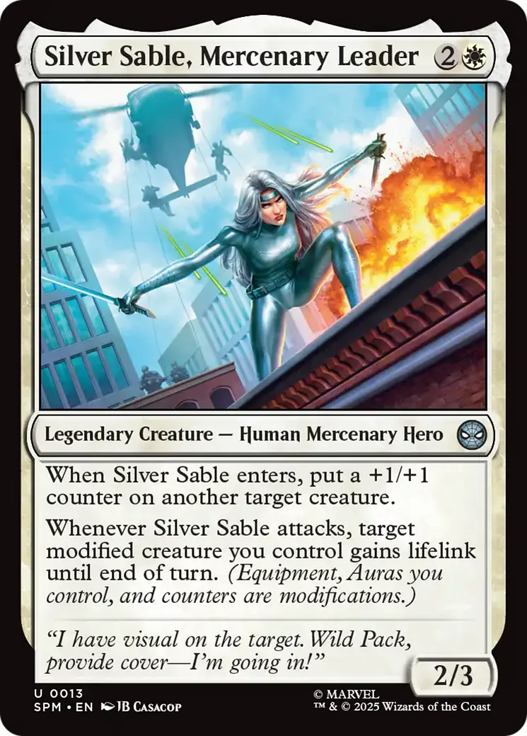 Silver Sable, cheffe mercenaire — Marvel's Spider-Man — Magic: The Gathering