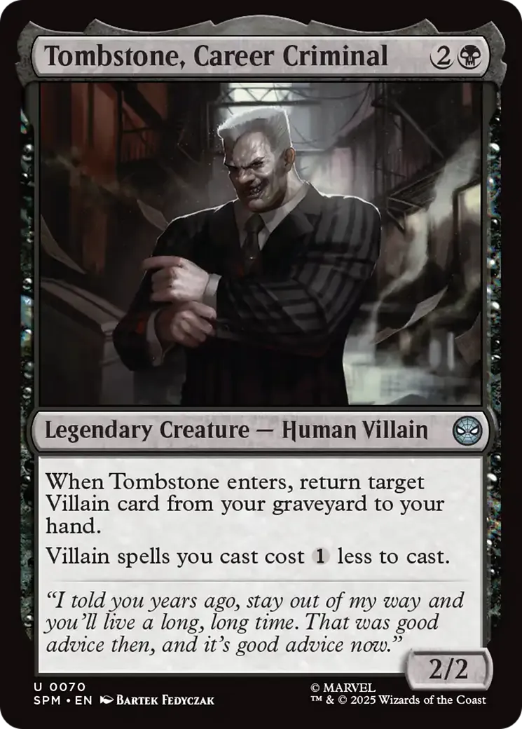 Tombstone, criminel professionnel — Marvel's Spider-Man — Magic: The Gathering