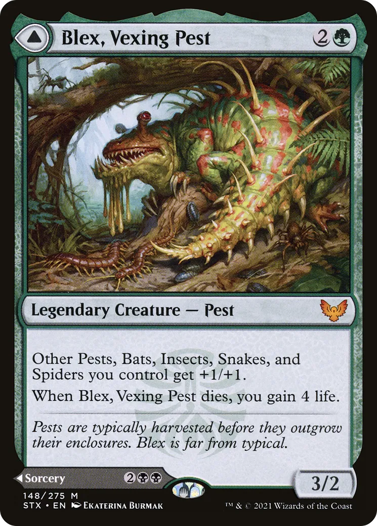 Blex, Vexing Pest // Search for Blex — Strixhaven: School of Mages — Magic: The Gathering