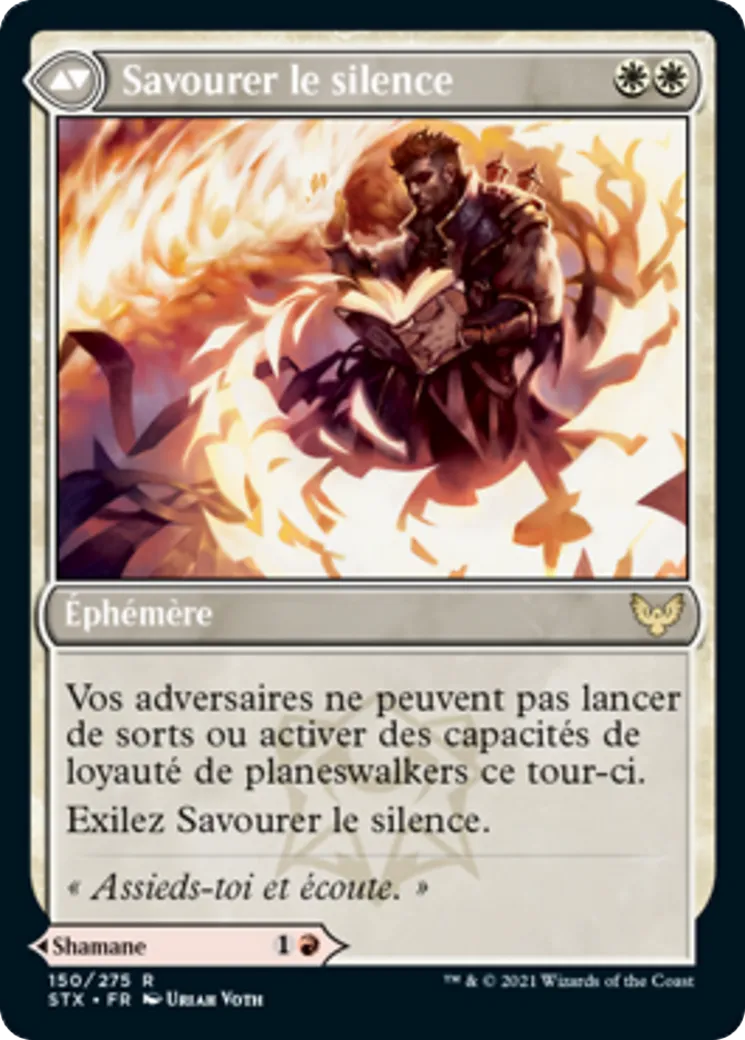 Officiante parcheflamme // Savourer le silence — Strixhaven: School of Mages — Magic: The Gathering