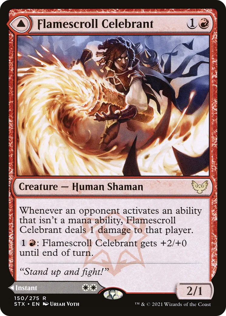 Officiante parcheflamme // Savourer le silence — Strixhaven: School of Mages — Magic: The Gathering