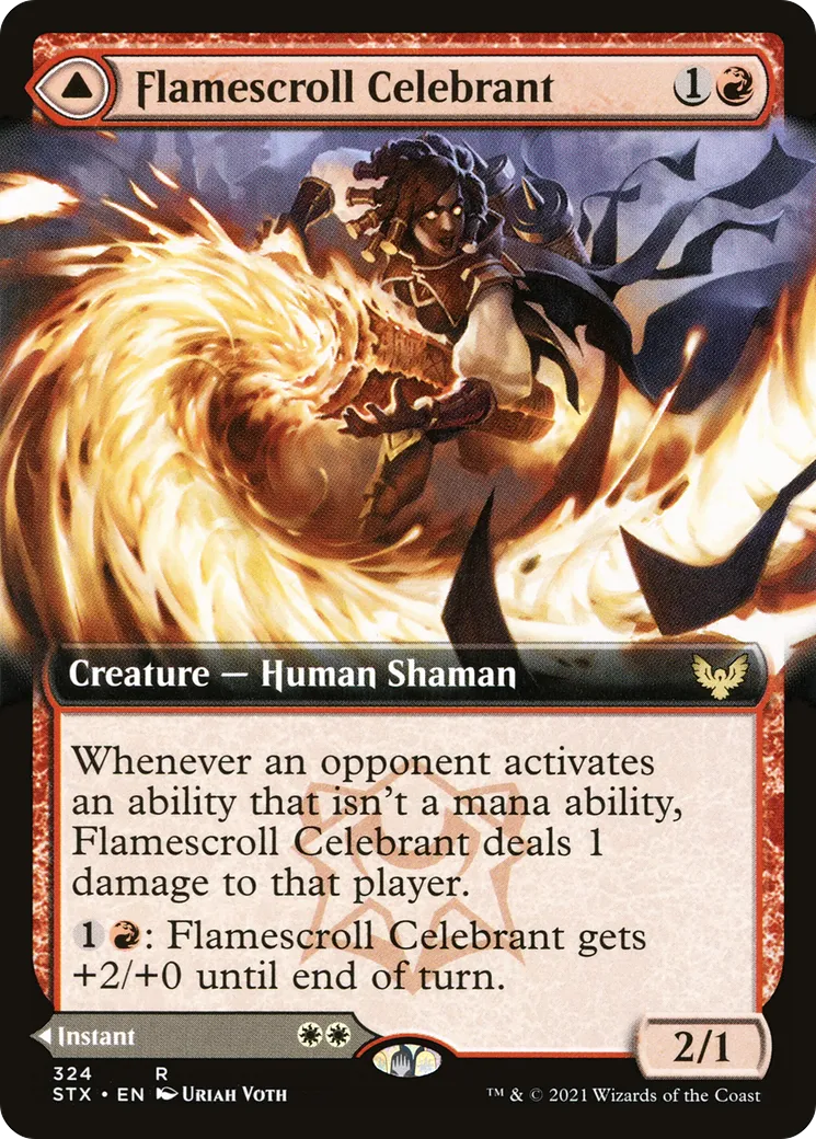 Flamescroll Celebrant // Revel in Silence — Strixhaven: School of Mages — Magic: The Gathering