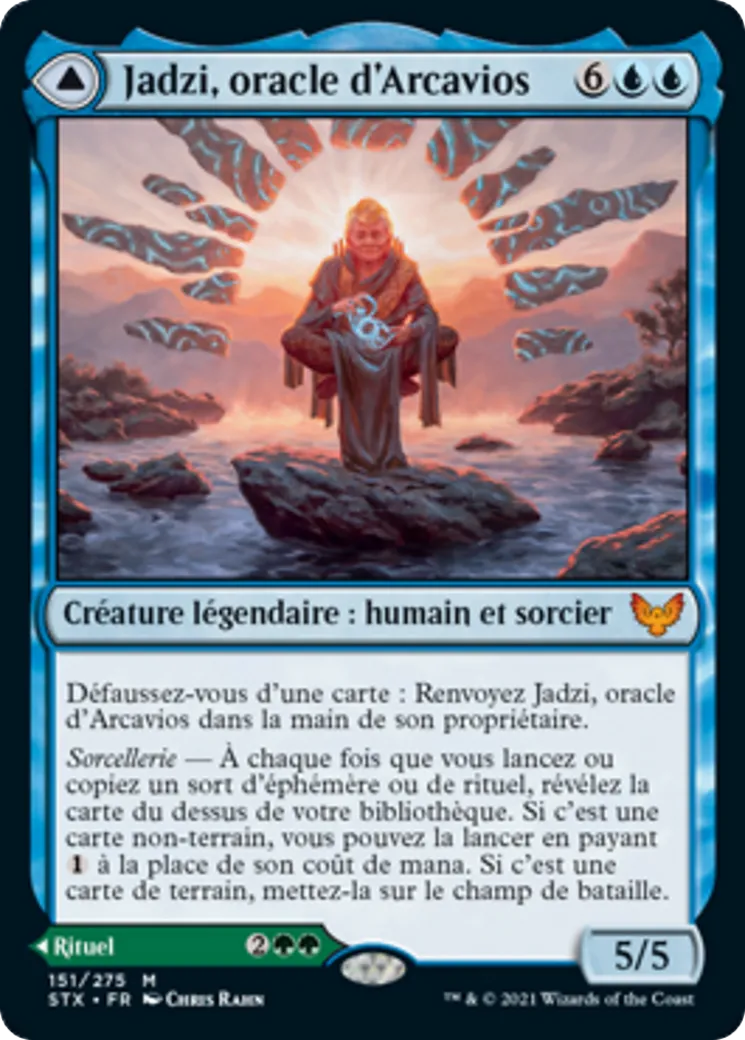 Jadzi, oracle d'Arcavios // Voyage vers l'oracle — Strixhaven: School of Mages — Magic: The Gathering