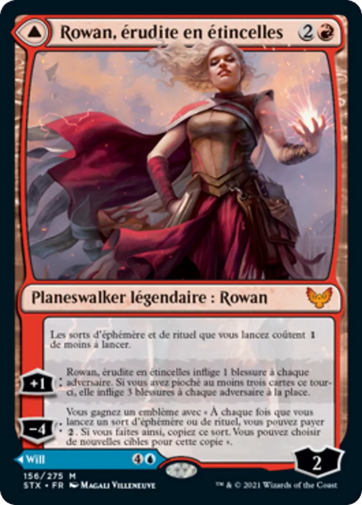 Rowan, érudite en étincelles // Will, érudit en gel — Strixhaven: School of Mages — Magic: The Gathering