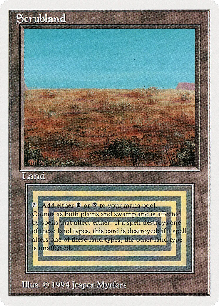 Scrubland — Summer Magic / Edgar — Magic: The Gathering