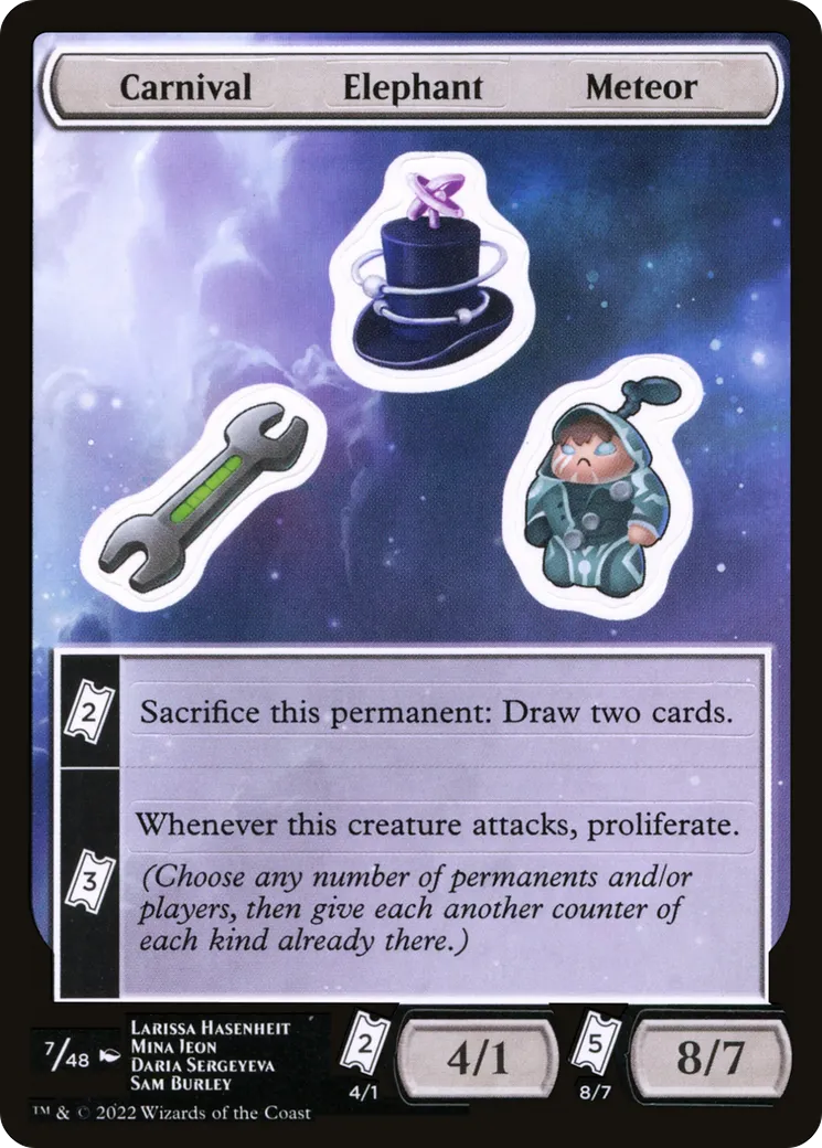 Carnival Elephant Meteor — Unfinity Sticker Sheets — Magic: The Gathering