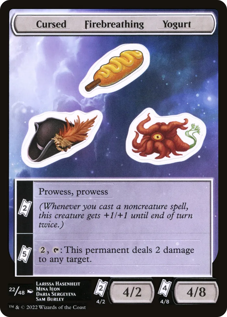 Cursed Firebreathing Yogurt — Unfinity Sticker Sheets — Magic: The Gathering