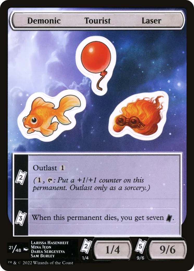 Demonic Tourist Laser — Unfinity Sticker Sheets — Magic: The Gathering
