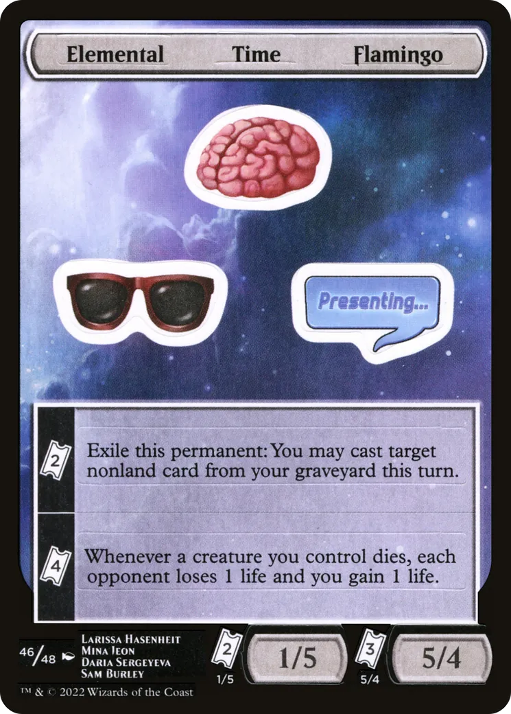 Elemental Time Flamingo — Unfinity Sticker Sheets — Magic: The Gathering