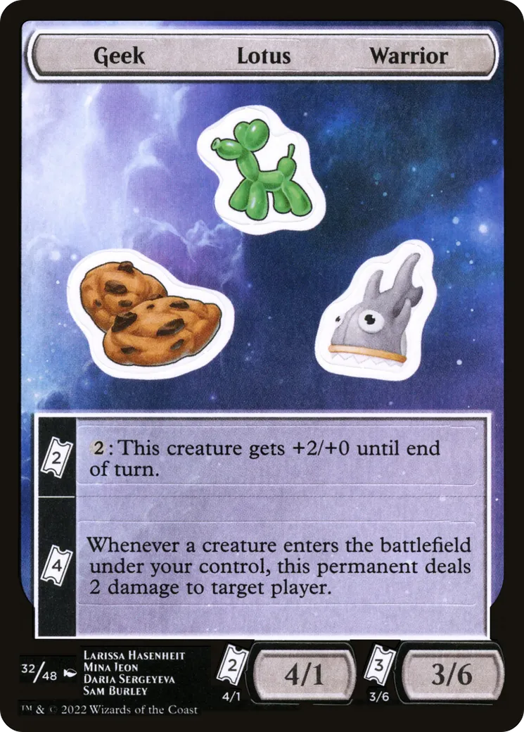 Geek Lotus Warrior — Unfinity Sticker Sheets — Magic: The Gathering