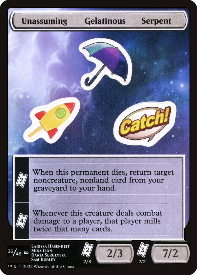 Unassuming Gelatinous Serpent — Unfinity Sticker Sheets — Magic: The Gathering
