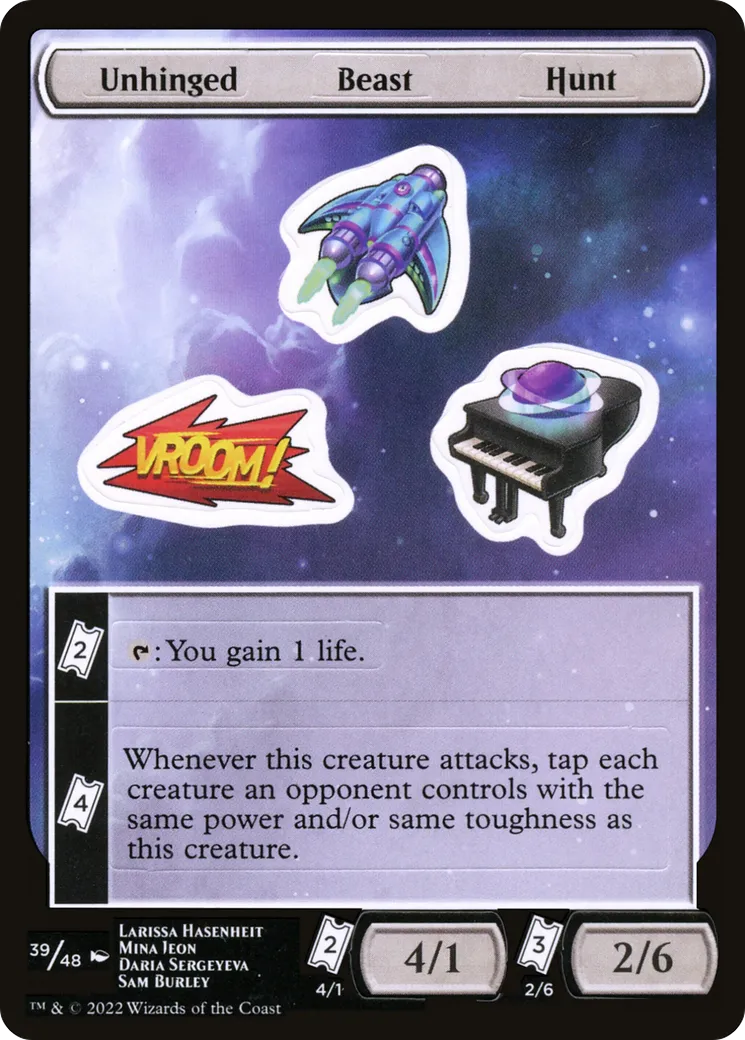 Unhinged Beast Hunt — Unfinity Sticker Sheets — Magic: The Gathering