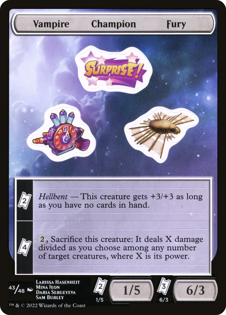 Vampire Champion Fury — Unfinity Sticker Sheets — Magic: The Gathering