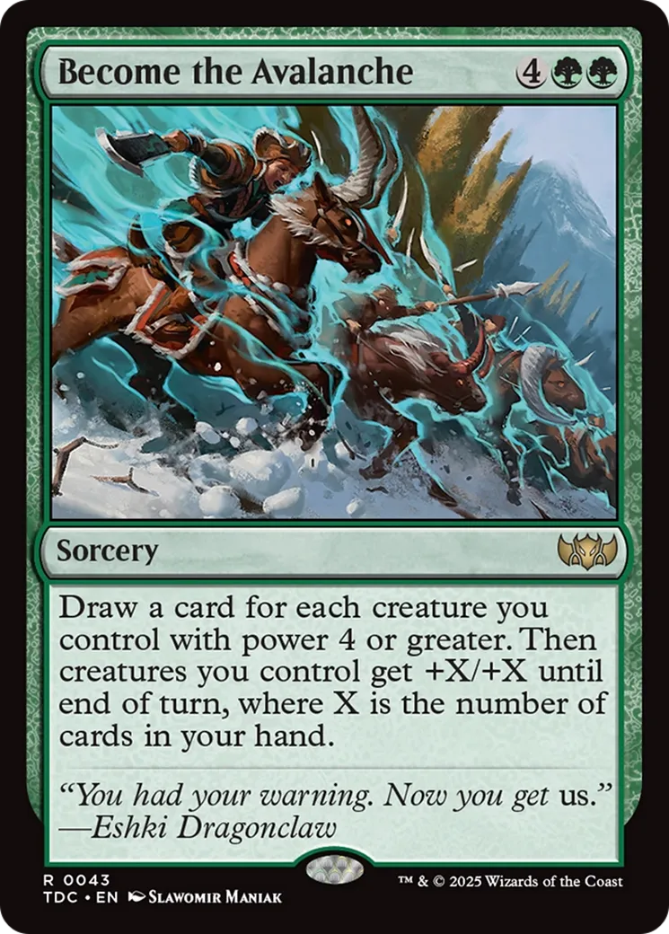 Ne faire qu'un avec l'avalanche — Tarkir: Dragonstorm Commander — Magic: The Gathering