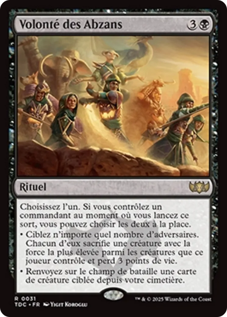 Volonté des Abzans — Tarkir: Dragonstorm Commander — Magic: The Gathering