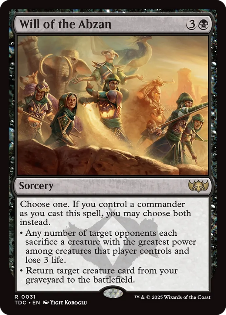 Volonté des Abzans — Tarkir: Dragonstorm Commander — Magic: The Gathering