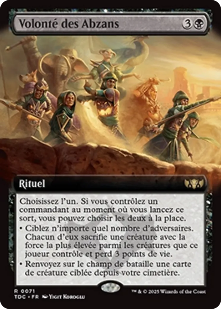 Volonté des Abzans — Tarkir: Dragonstorm Commander — Magic: The Gathering