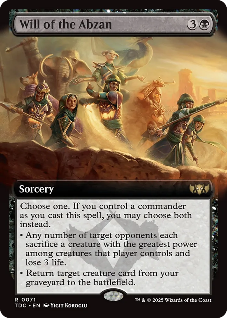Volonté des Abzans — Tarkir: Dragonstorm Commander — Magic: The Gathering