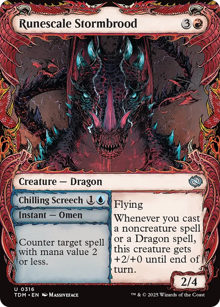 Runescale Stormbrood // Chilling Screech — Tarkir: Dragonstorm — Magic: The Gathering