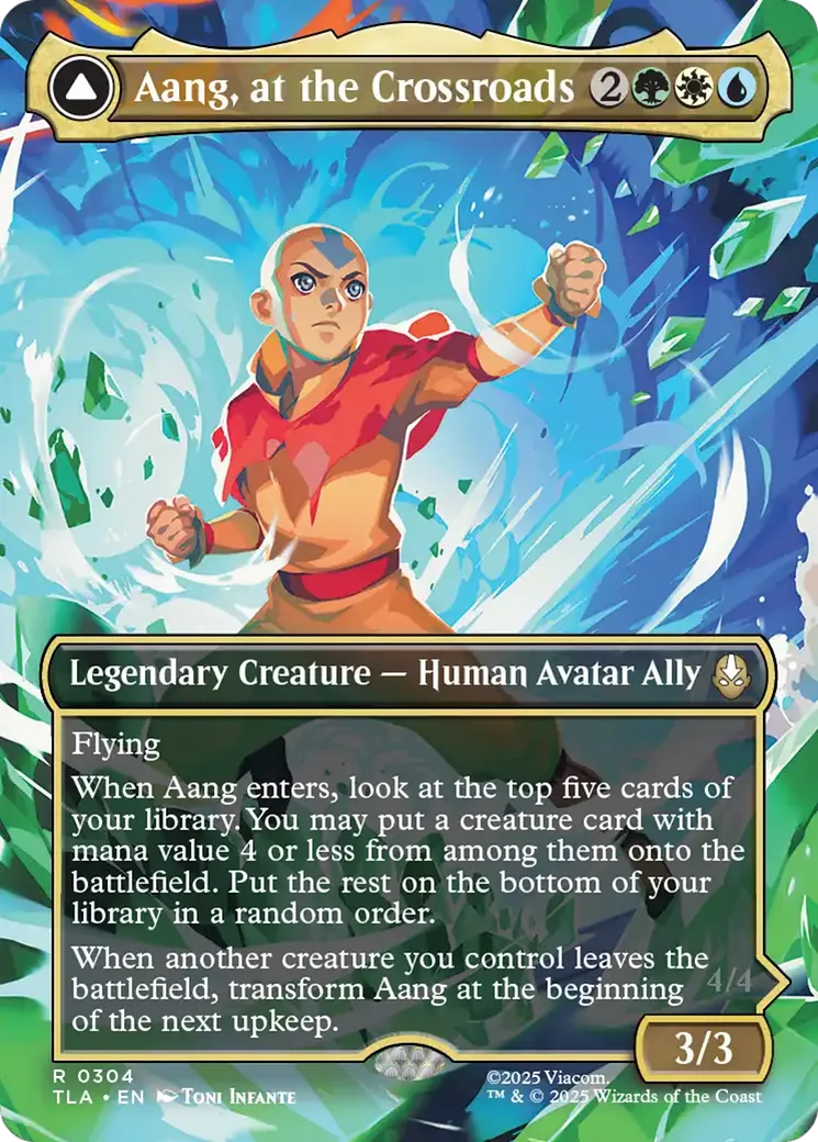 Aang, at the Crossroads // Aang, Destined Savior — Avatar: The Last Airbender — Magic: The Gathering