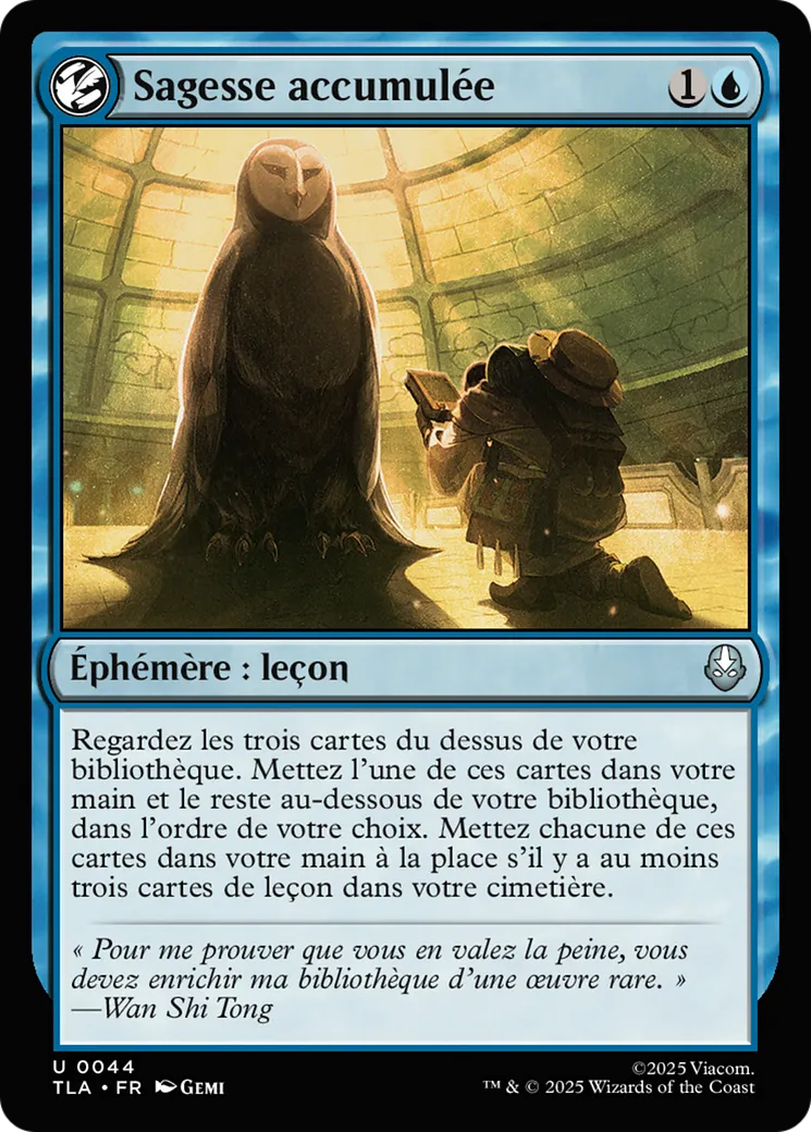 Sagesse accumulée — Avatar: The Last Airbender — Magic: The Gathering