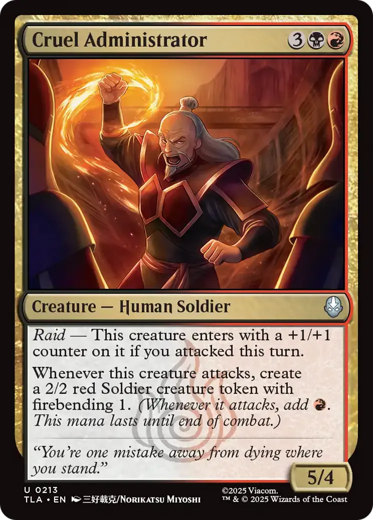 Administrateur cruel — Avatar: The Last Airbender — Magic: The Gathering