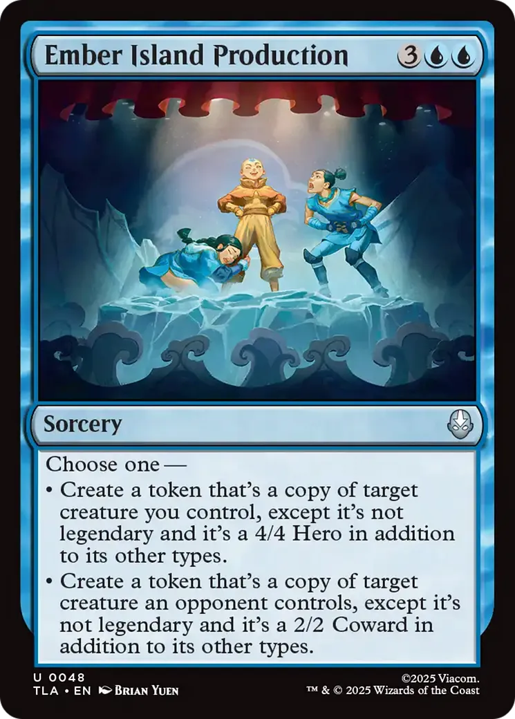 Production de l'île de Braise — Avatar: The Last Airbender — Magic: The Gathering
