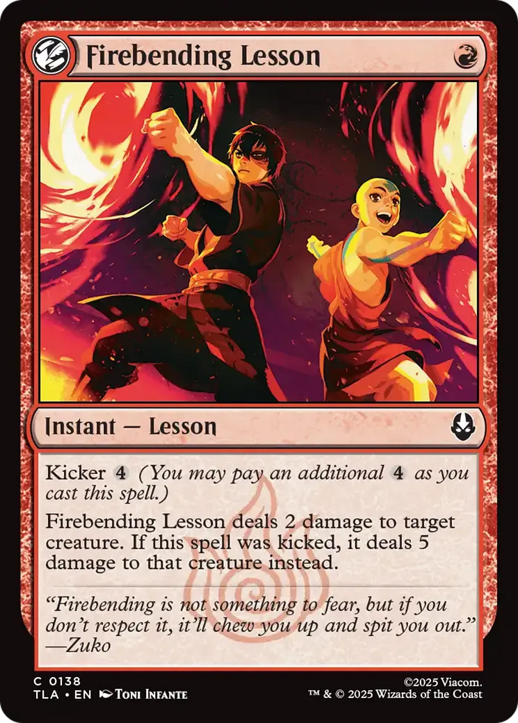 Leçon de maîtrise du Feu — Avatar: The Last Airbender — Magic: The Gathering