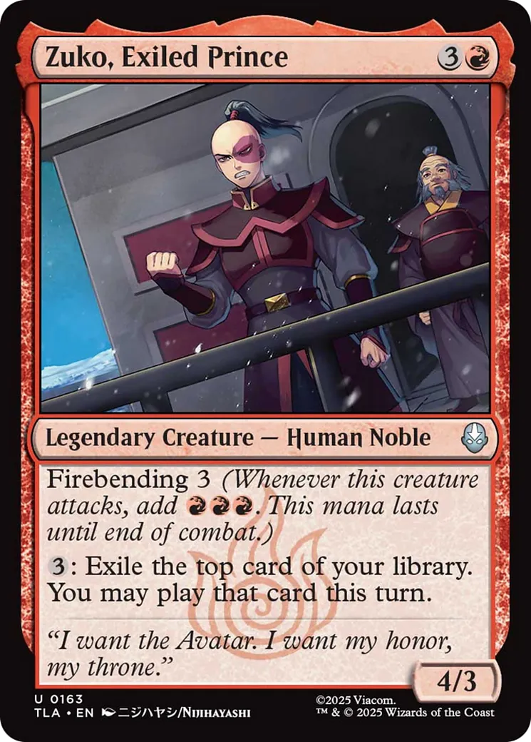 Zuko, Exiled Prince — Avatar: The Last Airbender — Magic: The Gathering