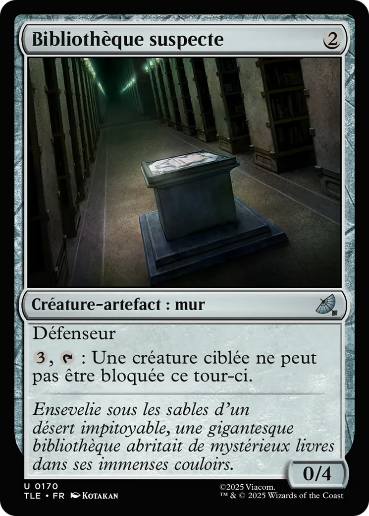 Bibliothèque suspecte — Avatar: The Last Airbender Eternal — Magic: The Gathering