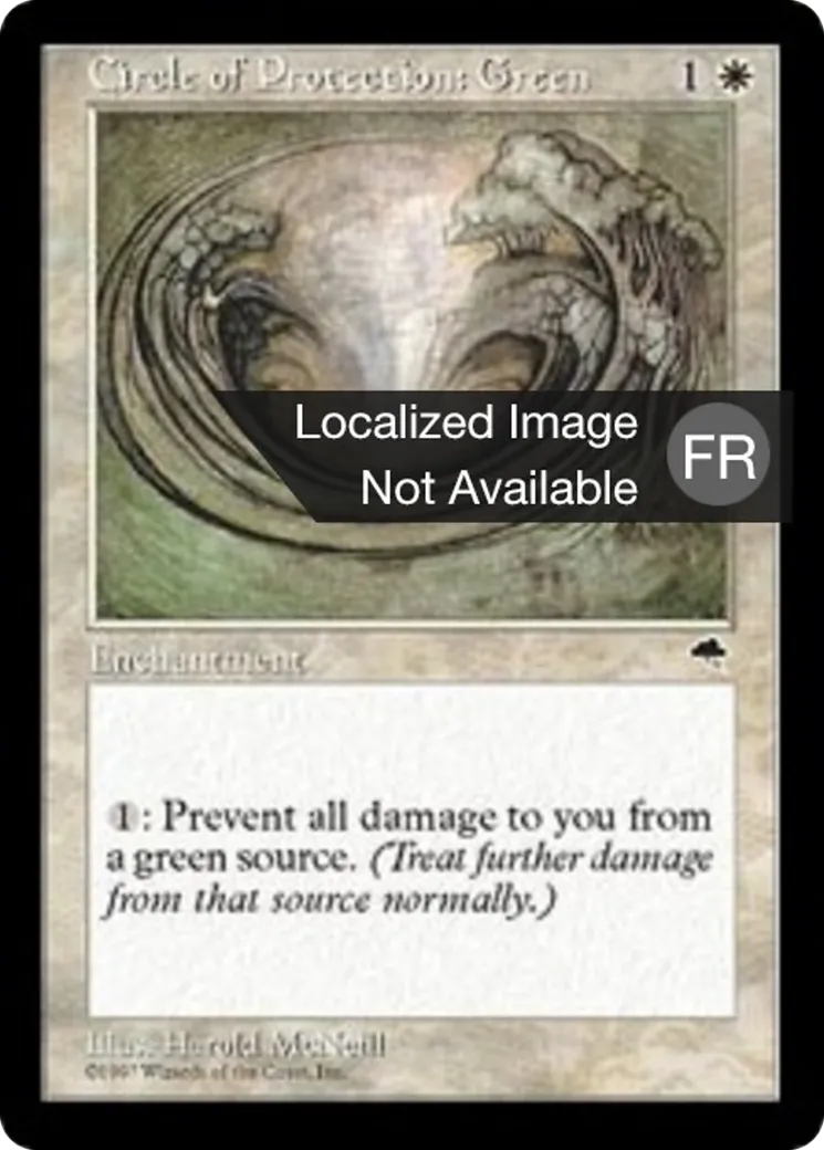 Cercle de protection : vert — Tempest — Magic: The Gathering