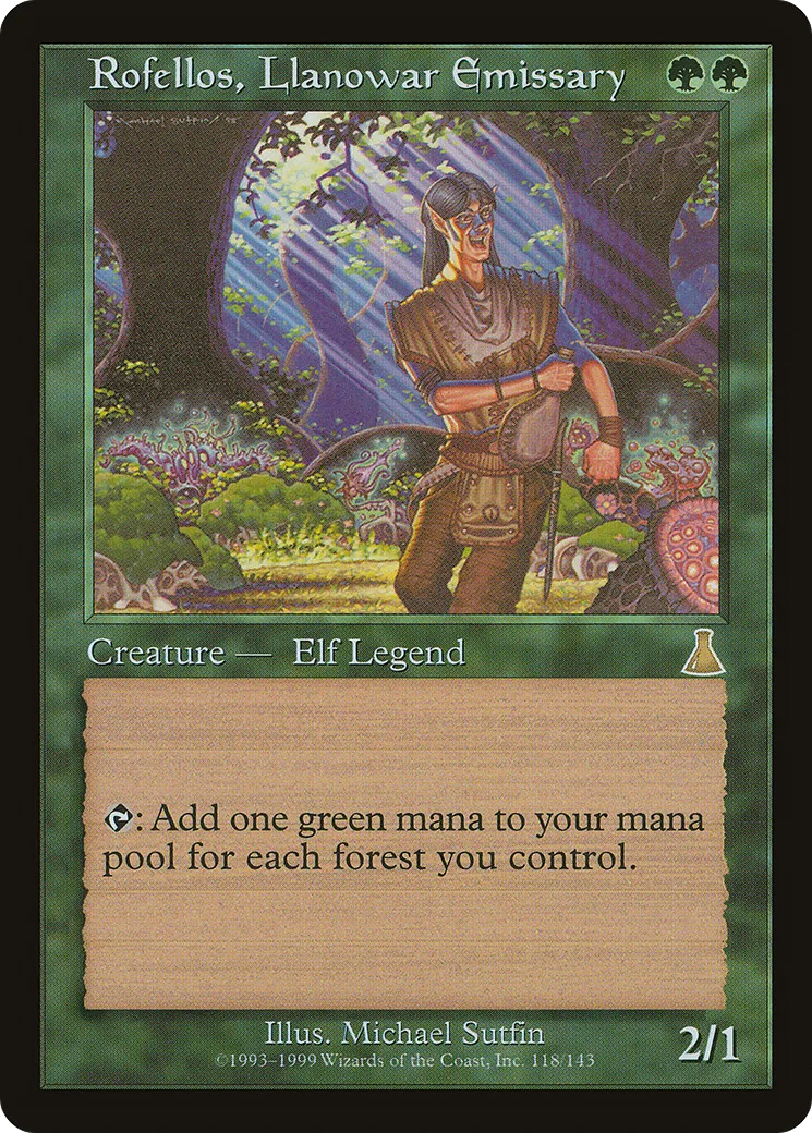 Rofellos, Llanowar Emissary — Urza's Destiny — Magic: The Gathering