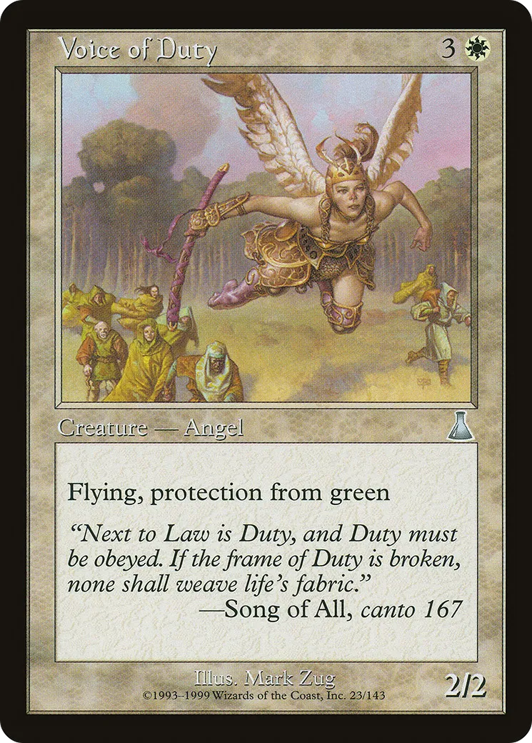 Voice of Duty — Urza's Destiny — Magic: The Gathering