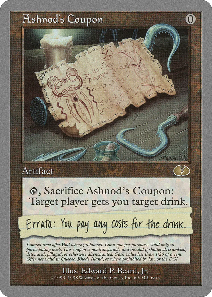 Ashnod's Coupon — Unglued — Magic: The Gathering