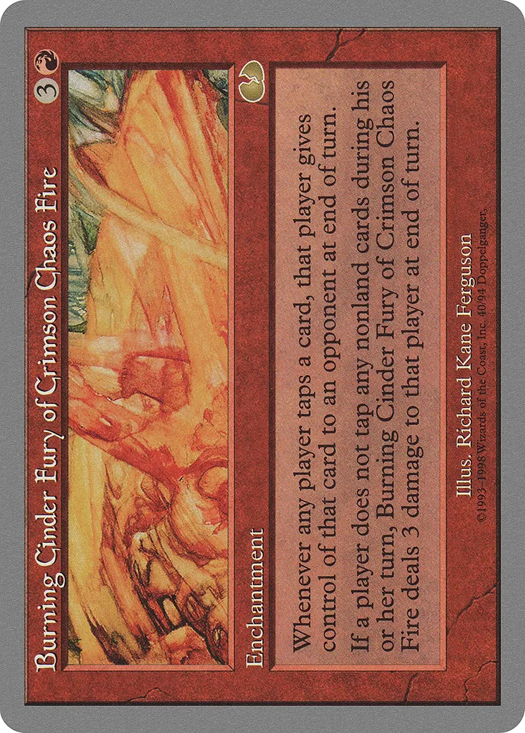 Burning Cinder Fury of Crimson Chaos Fire — Unglued — Magic: The Gathering