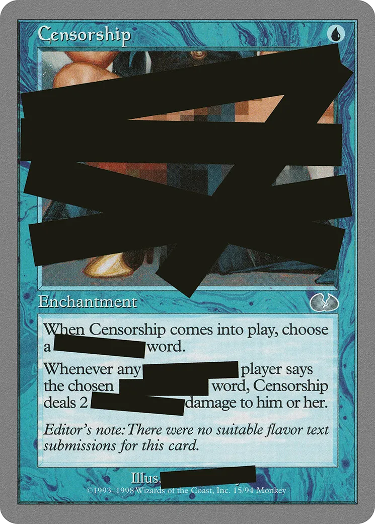 Censorship — Unglued — Magic: The Gathering
