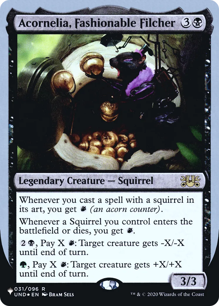 Acornelia, Fashionable Filcher — The List (Unfinity Foil Edition) — Magic: The Gathering